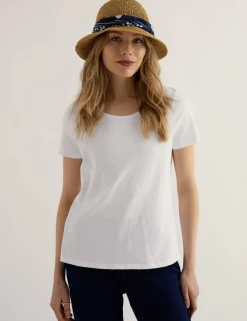 Pure Cotton Scoop Neck T-Shirt