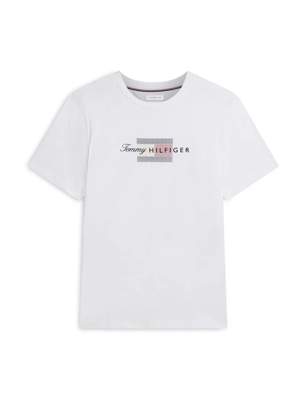 Pure Cotton Script Flag Crew Neck T-Shirt