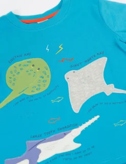 Pure Cotton Sealife Applique T-Shirt (1-10 Yrs)