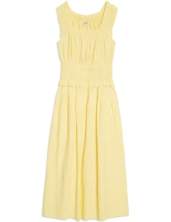 Pure Cotton Seersucker Square Neck Dress