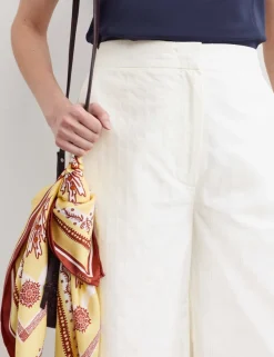 Pure Cotton Seersucker Wide Leg Trousers