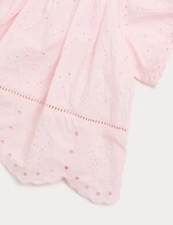 Pure Cotton Shell Broderie Top (2-8 Yrs)