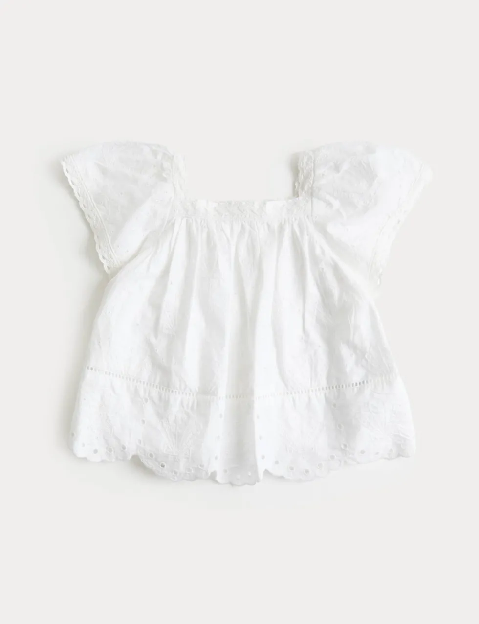 Pure Cotton Shell Broderie Top (2-8 Yrs)