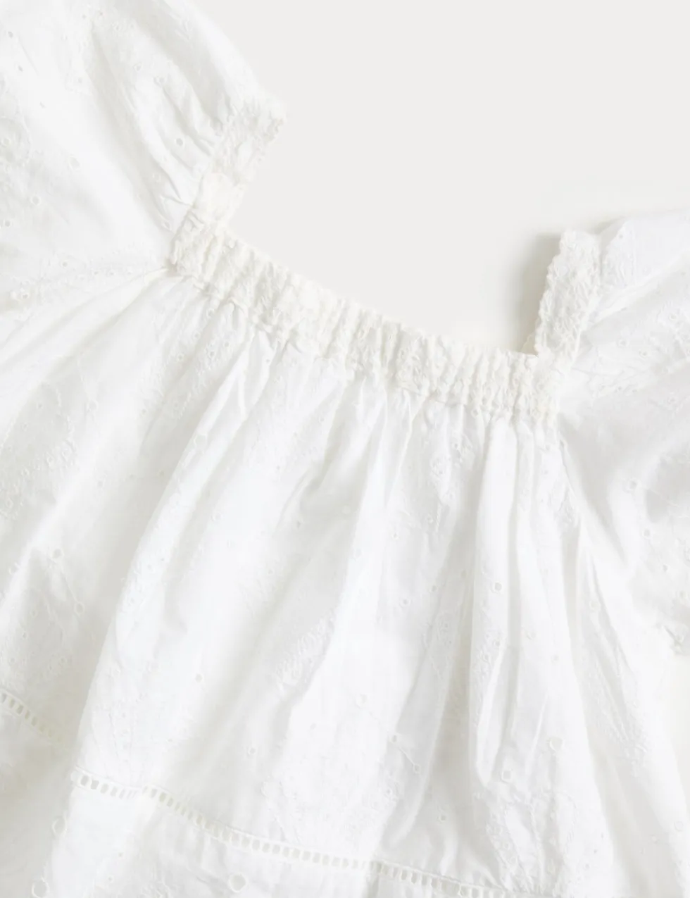 Pure Cotton Shell Broderie Top (2-8 Yrs)
