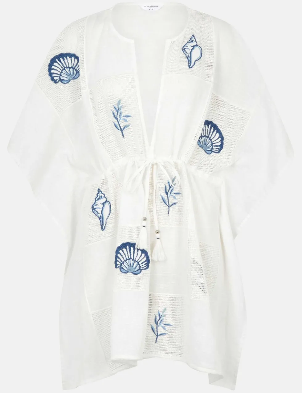 Pure Cotton Shell Patchwork Mini Beach Kaftan