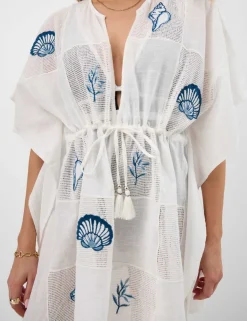 Pure Cotton Shell Patchwork Mini Beach Kaftan