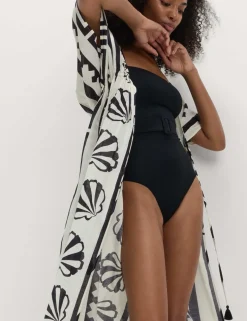 Pure Cotton Shell Print Maxi Kaftan