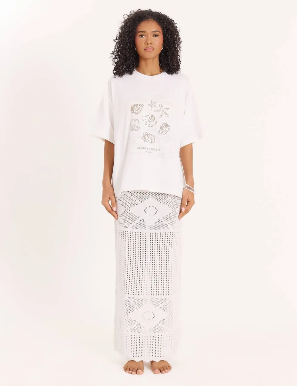 Pure Cotton Shell Print Relaxed T-Shirt