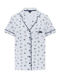 Pure Cotton Shell Print Revere Shortie Set