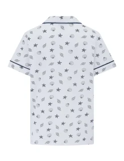 Pure Cotton Shell Print Revere Shortie Set