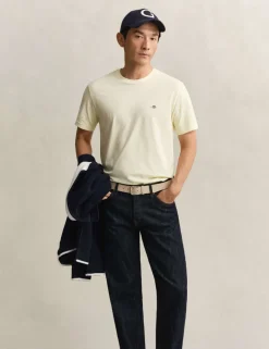 Pure Cotton Shield Logo Crew Neck T-Shirt