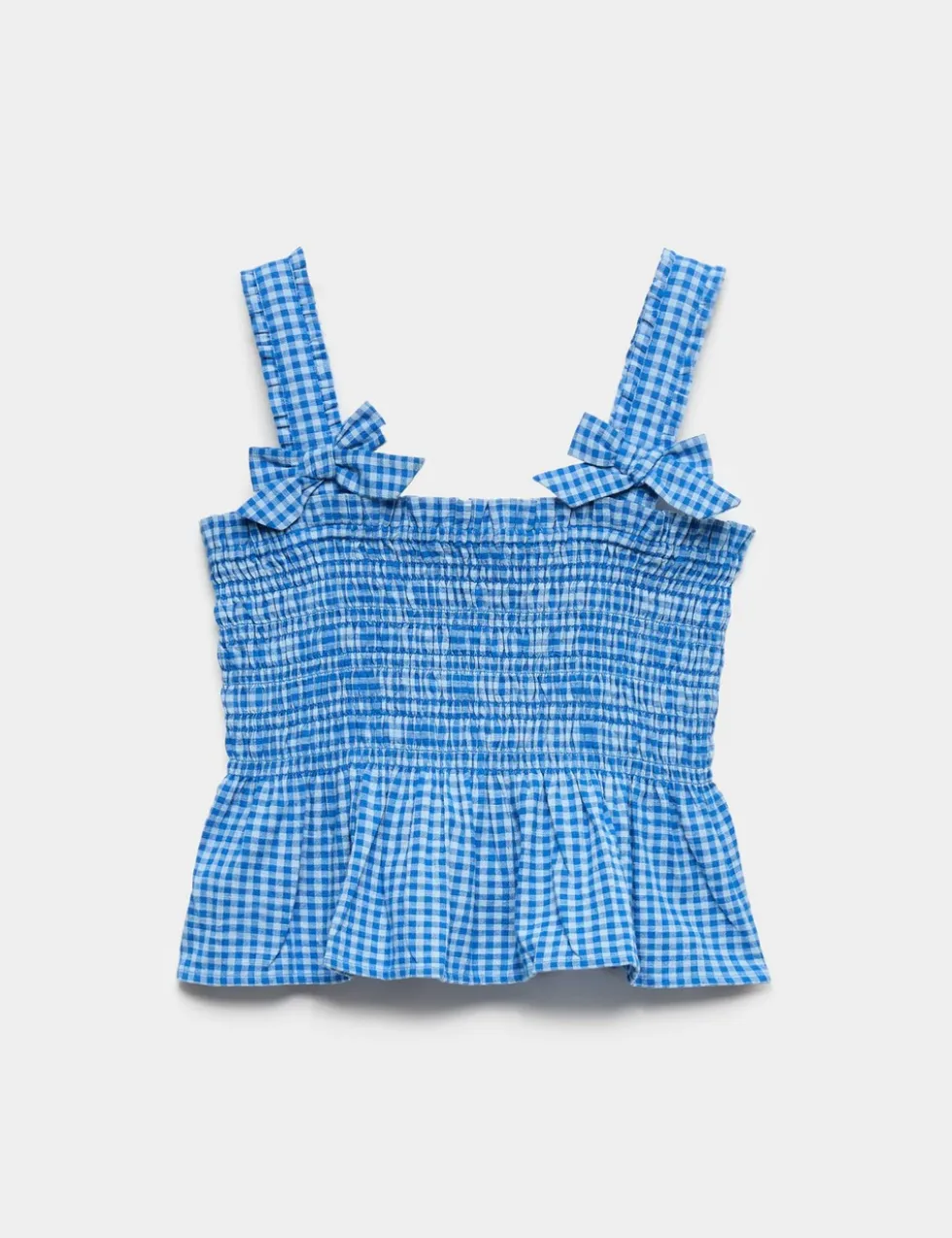 Pure Cotton Shirred Bow Top (6-16 Yrs)