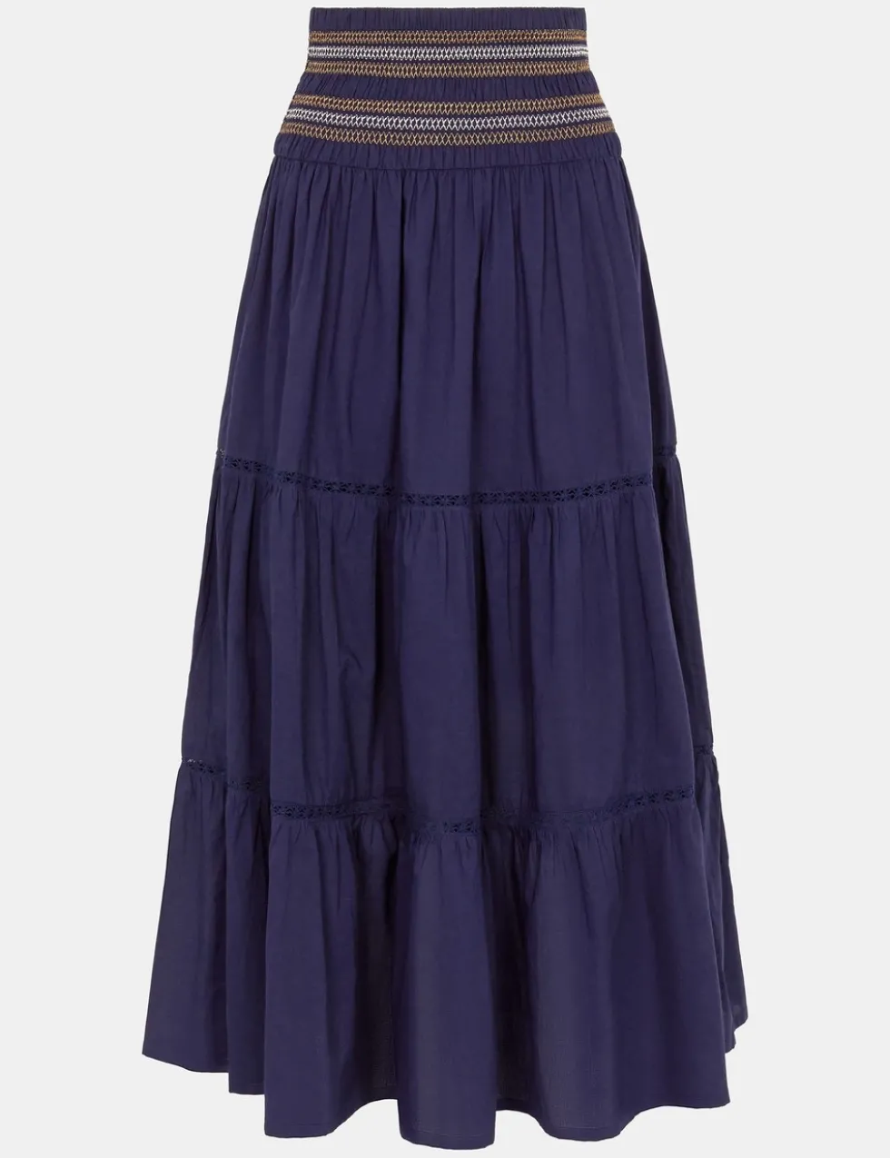 Pure Cotton Shirred Maxi Beach Skirt