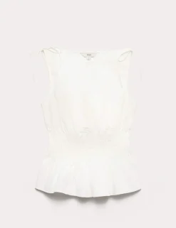 Pure Cotton Shirred Top