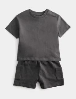 Pure Cotton Shirt & Cargo Shorts Outfit (0-5 Yrs)