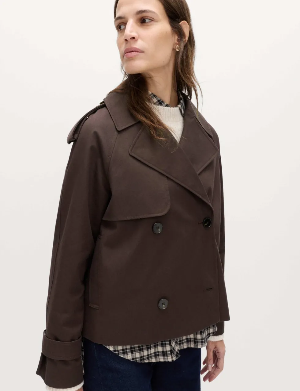 Pure Cotton Short Trench Coat