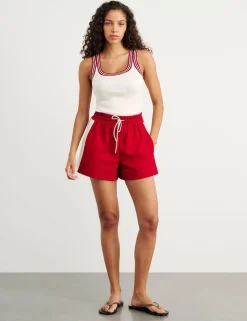 Pure Cotton Side Stripe High Waisted Shorts