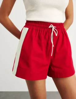 Pure Cotton Side Stripe High Waisted Shorts