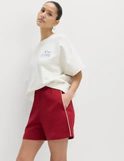 Pure Cotton Side Stripe Jogger Shorts