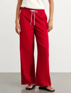 Pure Cotton Side Stripe Straight Leg Trousers