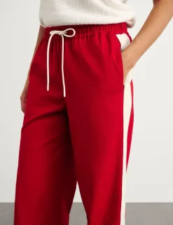 Pure Cotton Side Stripe Straight Leg Trousers