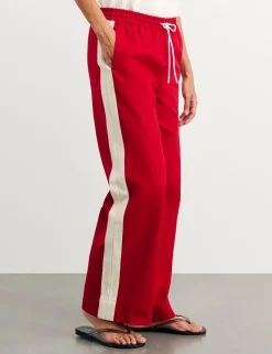 Pure Cotton Side Stripe Straight Leg Trousers