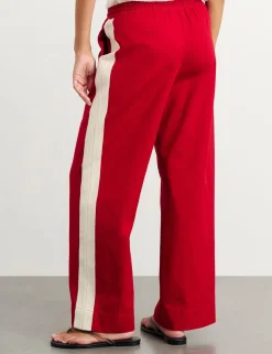 Pure Cotton Side Stripe Straight Leg Trousers