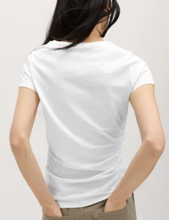 Pure Cotton Slim Fit Ruched T-Shirt