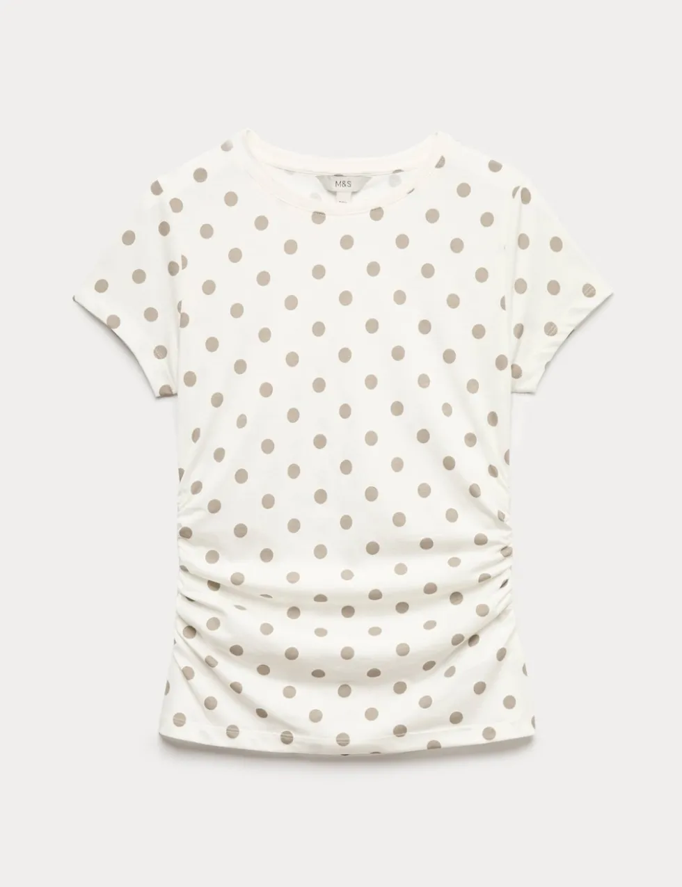 Pure Cotton Slim Fit Ruched T-Shirt