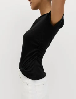 Pure Cotton Slim Fit Ruched T-Shirt