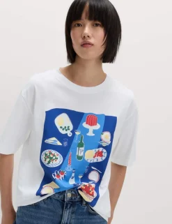 Pure Cotton Slogan Oversized T-Shirt