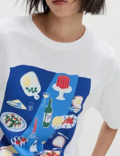 Pure Cotton Slogan Oversized T-Shirt
