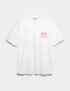 Pure Cotton Slogan Oversized T-Shirt