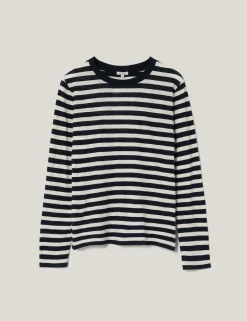 Pure Cotton Slub Striped Slim Fit Top