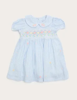Pure Cotton Smock Dress with Knickers (0-3 Yrs)