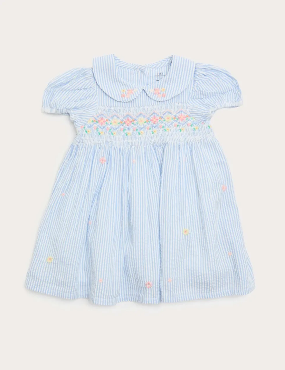 Pure Cotton Smock Dress with Knickers (0-3 Yrs)