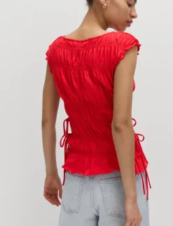 Pure Cotton Smocked Detail Top