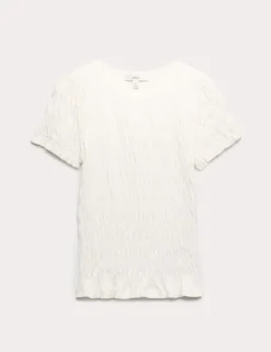 Pure Cotton Smocked Detail Top