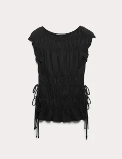 Pure Cotton Smocked Detail Top
