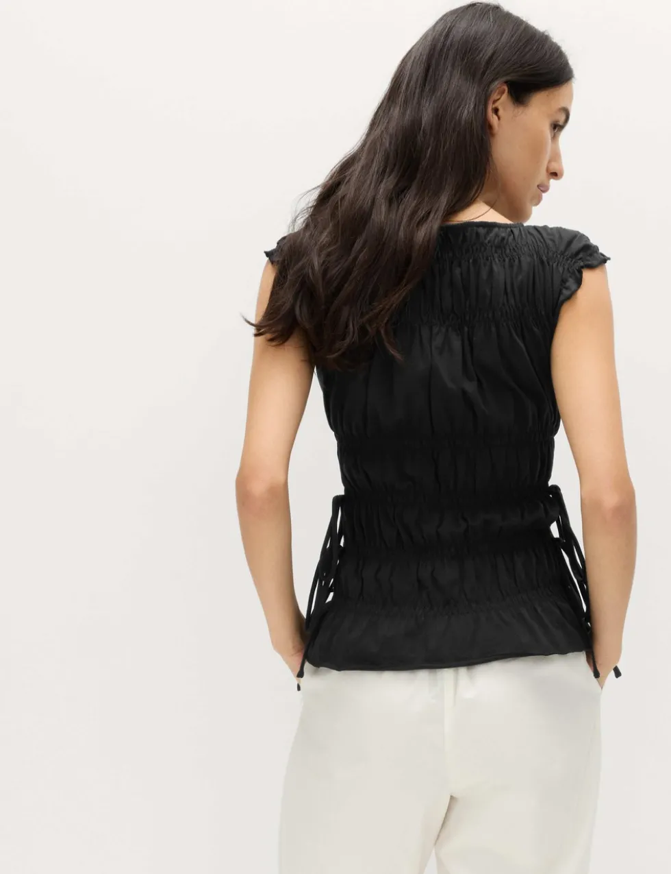 Pure Cotton Smocked Detail Top