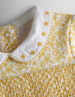 Pure Cotton Smocked Sleepsuit (0-12 Mths)