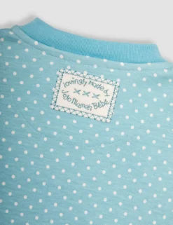 Pure Cotton Spot Bee Applique Zip Sleepsuit (0-12 Mths)