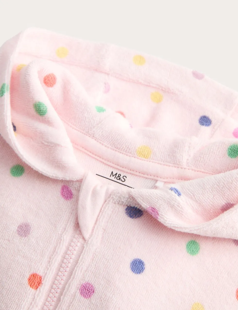 Pure Cotton Spotty Towelling All in One (0-3 Yrs)