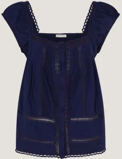 Pure Cotton Square Neck Blouse