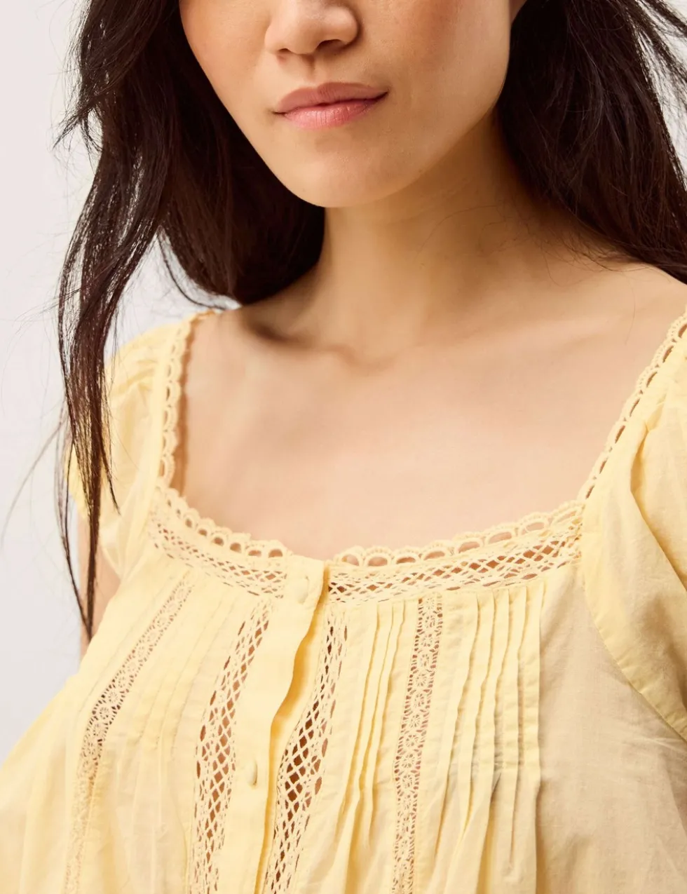 Pure Cotton Square Neck Blouse