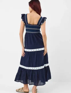 Pure Cotton Square Neck Maxi Beach Dress