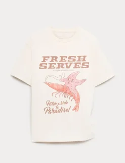 Pure Cotton Starfish Graphic T-Shirt (6-16 Yrs)