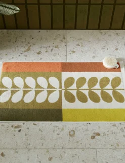 Pure Cotton Stem Check Bath Mat