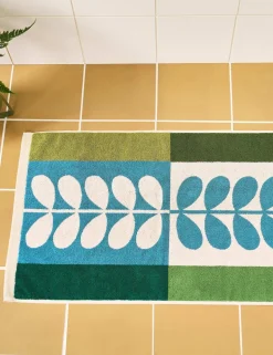 Pure Cotton Stem Check Bath Mat
