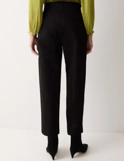 Pure Cotton Straight Leg Cropped Trousers